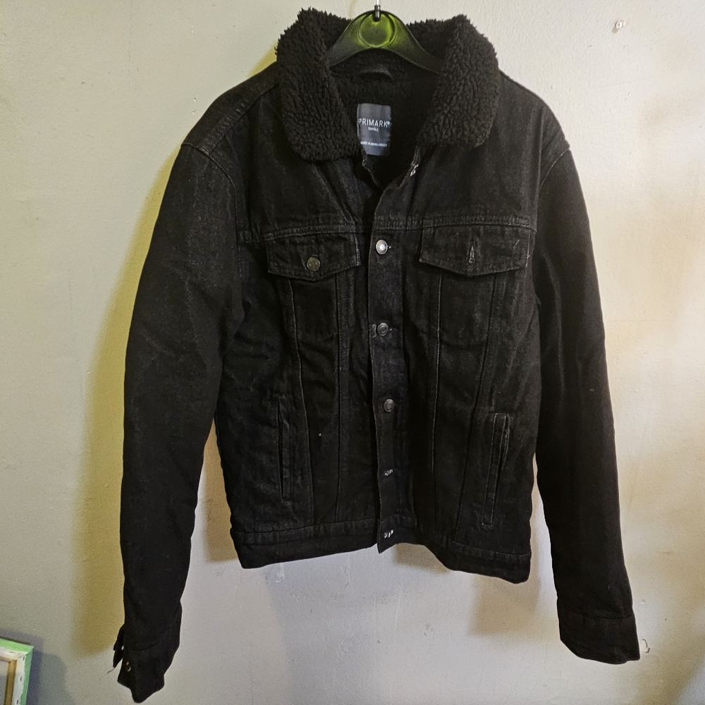 Black Denim FLeece lined jacket